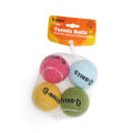 4Pcs/Set Dog Toy Q-MONSTER Thick Walled Natural  Squeak Chew Balls for Dogs Tennis Interactive Bouncy Balls for Training. 