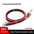 2.5/4/6mm2 14/12/10AWG Solar Panel Extension Cable with 50A 30A Connector/Ring terminal for Car Battery and Solar Panel Connect. 