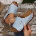 Women Wedge Slippers Summer 2025 New Fashion Slippers Open Toe Breathable Sandals Comfortable Buckle Woman Shoes Slides Women. 