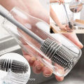 Silicone Milk Bottle Brush Cup Scrubber Glass Cleaner Kitchen Cleaning Tool Long Handle Drink Bottle Glass Cup Cleaning Brush. 