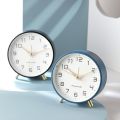 Nordic Luxury Alarm Clock Mute Children's Student Desk Table Clock Bedroom Study Room Simple Frosted Metal Clock. 