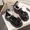 Lolita Shoes Heart Buckle Women Sweet Bow Pearl Chain Mary Janes Shoes Woman PU Leather Thick Bottom Party Pumps Mujer Zapatos. 