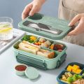 Compartment 1300ML Portable Lunch Box Kids Students Office Bento Box With Fork and Spoon Microwave Food Storage Container. 