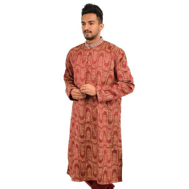 Male Long Sleeve Kurta Rich Fashion Wear - Full Set