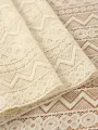 Beige Table Runner Lace Cotton Blended Fabric with Tassel For Coffee Table Decor Wedding Decoration.