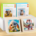 Bview Art 8pcs Wooden Jigsaw Puzzles Set for Kids, Cartoon Animal Puzzles Board Educational Learning Toys. 