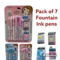 fountain ink pen set for boys and girls 6 pens & 1 ink remover cartridges ink pen plastic body by chren stationery china. 