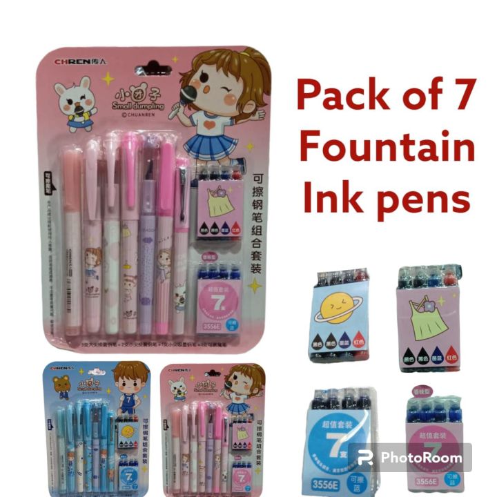 fountain%20ink%20pen%20set%20for%20boys%20and%20girls%206%20pens%20&%201%20ink%20remover%20cartridges%20ink%20pen%20plastic%20body%20by%20chren%20stationery%20china%20-%20Image%202