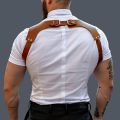 UYEE Men's Pants Leather Adjustable Backpack Shoulder Straps Fashion Adult Belt. 
