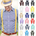 Solid Color Unisex Suspenders Clip-on Buckle Men Straps Adjustable Elastic Y-Back Braces For Wedding Suit Skirt Accessories Gift. 