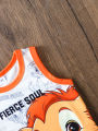 2pcs Summer Baby Boys Lion King Print Tank Top Set, Fierce Soul Graphic, Casual Daily/Outdoor Play, 9-12M, Contrast Trim Vest. 