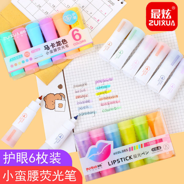 Creative%20small%20waist%206%20color%20macaron%20super%20soft%20head%20soft%20eye%20protection%20fluorescent%20pen%20student%20focus%20graffiti%20hand%20account%20pen%206%20pes%20set%20-%20Image%204