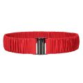 Retro Fashion Down Coat Waist Belt 5cm Wide Casual Pleated Stretch Waistband Buckle Solid Color Elastic Down Jacket Waistband.