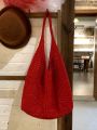 Holiday-Style Versatile Woven Mesh Women's Bag with Large Capacity - Perfect for Seaside Travel Tote Bag or Shoulder Bag. 