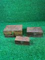Jewellery box set 3 pieces large box is 10✖️6 inches pure wooden jewellery boxes beautiful new design boxes red soft velvet inside. 