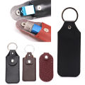 1pc PU Leather Bag Cases for USB Flash Drive Keyring Storage Bags for U Disk Hasp Protective Cover Bag Keychain Holder 10*4cm.
