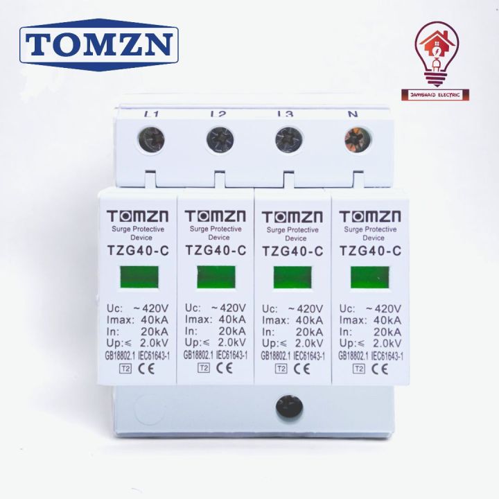 4 pole ac Spd Tomzn surge protector device