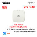 ZigBee Wifi 24G MmWave Radar Human Presence Motion Sensor With Luminosity/Distance Detection 5/110/220V Tuya Smart Life Home DIY. 