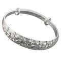 Classic Fashion Silver Color Adjustable Round Bangle Women Plated Bracelet Tibetan Carved Cuff Bangles Wedding Party Accessories. 