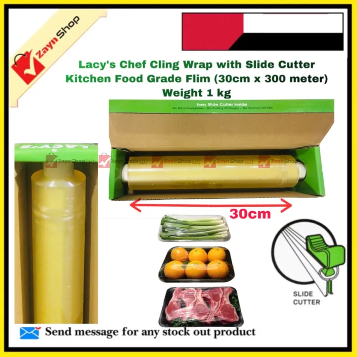 Lacy's%20Chef%20Cling%20Wrap%20with%20Slide%20Cutter%20%20Kitchen%20Food%20Grade%20Flim%20/%20food%20wrapping%20film(30cm%20x%20300meter)%20weight%201%20kg%20-%20Image%202