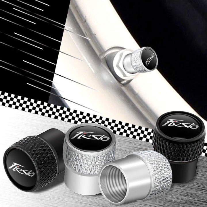 4Pcs/set Car Wheel Tire Valve Caps Air Stem Cover Dustproof Waterproof Decor For Ford Fiesta Emblem Auto Styling Tyre Accessories