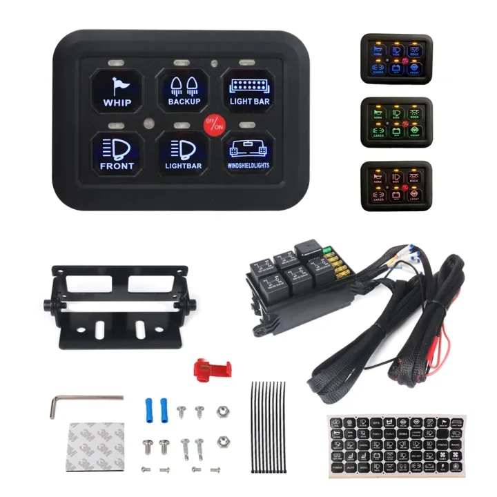 12V%20LED%206%20Gang%20Switch%20Panel%20600W-1200W%20Circuit%20Control%20Relay%20System%20Box%20Slim%20Touch%20Control%20Panel%20for%20Boat%20Jeep%20UTV%20Caravan%20-%20Image%207