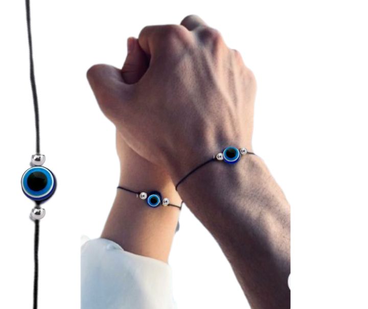 SH Fashion Couple Evil eye bracelet. Black thread evil eye bracelet. Adjustable lock . 2 piece of Evileye thread bracelet