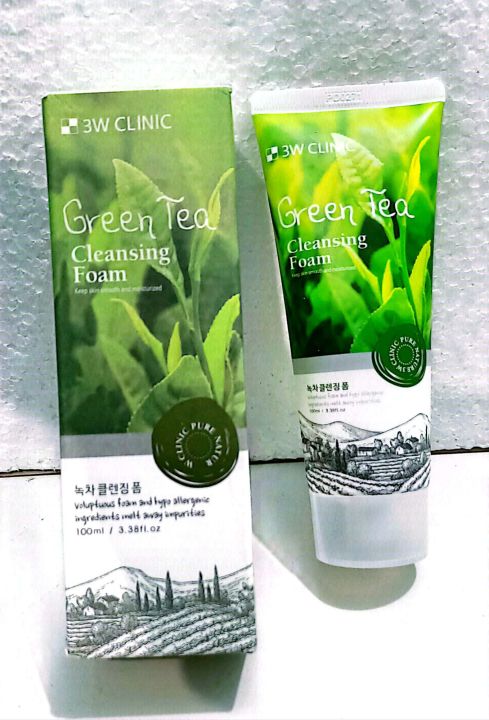 GREEN TEA Facewash, ORIGINAL PROJECT 3w clinic green tea cleansing foam,KOREAN FACEWASH