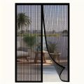 No-Drill Magnetic Screen Door - a Black And White Mesh Curtain Easy to Install, Featuring a Soft Net That Is Easy to Clean.