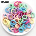 500/200/100PCS Colorful Basic Nylon Ealstic Hair Ties for Girls Ponytail Hold Scrunchie Rubber Band Kid Fashion Hair Accessories. 