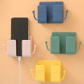 Mobile Phone Charging Hanging Holder Multifunction Wall Mounted Plug Bracket Remote Control Mounted Storage Box. 