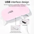 6W Mini Nail Dryer Machine Portable 6 LED UV Manicure Lamp Home Use Nail Lamp For Drying Polish Varnish With USB Cable. 