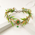 Fairy Leaf Rhinestone Headband Role-playing Party Elf Ears Woven Forest Garland Tiara Girl Elven HeadpieceRetro Elf Costume.