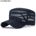 Men's Full Mesh Visor Cap Snapback Outdoor Training Caps Casual Flat Caps Summer Office Breathable Sun Hat Men's New Sports Caps. 