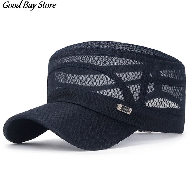 Men's%20Full%20Mesh%20Visor%20Cap%20Snapback%20Outdoor%20Training%20Caps%20Casual%20Flat%20Caps%20Summer%20Office%20Breathable%20Sun%20Hat%20Men's%20New%20Sports%20Caps%20-%20Image%202