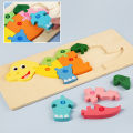 Wooden Puzzles for Kids 3D Montessori Cartoon Animals Cognitive Jigsaw Puzzle Early Learning Tangram Toy for Children . 