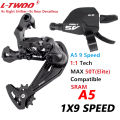 LTWOO A5 1X9 Speed Shifter Groupset Mountain Bike 9V Shifter Lever Rear Derailleur Kit Max Support 50T Cassett Compatible SRAM. 