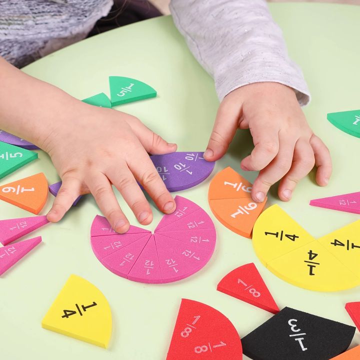 Developmental Math Fractions 9pcs Fraction Puzzles Montessori Math Manipulatives - Hands-on Early ...