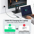 QGeeM USB C to HDMI Adapter 4K, 3 in 1 USB C Hub HDMI USB C Adapter, 100W Fast Charge, Compatible with MacBook Pro/Air/iPad Pro. 