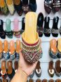 Ladies Pakistani Design Nagra Juttie Flat Sandal - Flat Half Nagra Shoes. 