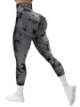 Hip Lifting Seamless Fitness Gym Leggings Tie-Dye Yoga Pants Women's Exercise Tights Tummy Control High Waist Workout Pants. 
