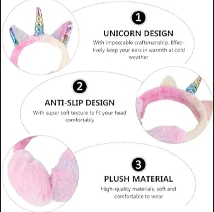 Unicorn%20Earmuff%20Adjustable%20Comfy%20Soft%20Snow%20Outdoor%20Winter%20Ladies%20Girls%20Unicorn%20pattern%20Shape%20Earmuffs%20Ear%20Cover%20-%20Image%204