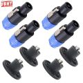 8 Pack Audio Speaker Plug Kit, 4 Pole Speaker Plug Twist Lock Compatible with Jack Twist Lock Round Perfect for Neutrik Speakon. 