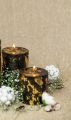 AYSERR --  3x2 INCHES TALL BLACK PILLAR CANDLE DECORATED WITH GOLD FOIL FLAKES (01 PC). 