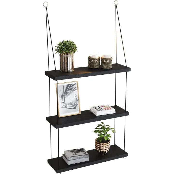 wooden%20Wall%20Hanging%20Rope%20Shelf%20Mounted%20Floting%20Storage%20Unit%2012%20inch%20x%205%20inchs%20-%20Image%203