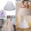 Fashion White Lace Children Skirt Petticoat Steel Ring Adjustable Princess Skirt Tutu Skirt 3 Hoops Wedding Petticoat Kids Girls. 
