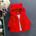 Winter baby girl clothing artificial fur jacket fleece hooded warm cotton clothing girl Parker coat children outdoor children's. 