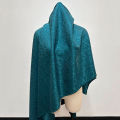 Pre-cut Teal Blue Small Damask Jacquard Fabric Textured Brocade for Costume Drapery DIY Sewing Suitable for Dress Or Gown. 