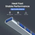 3.0 Type C 4 Port Hub Extensions USB Cable for Laptop and Smartphone.