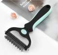 Professional Pet Deshedding Brush 2 Sided Dematting Dog Comb Cat Brush Rake Puppy Grooming. 